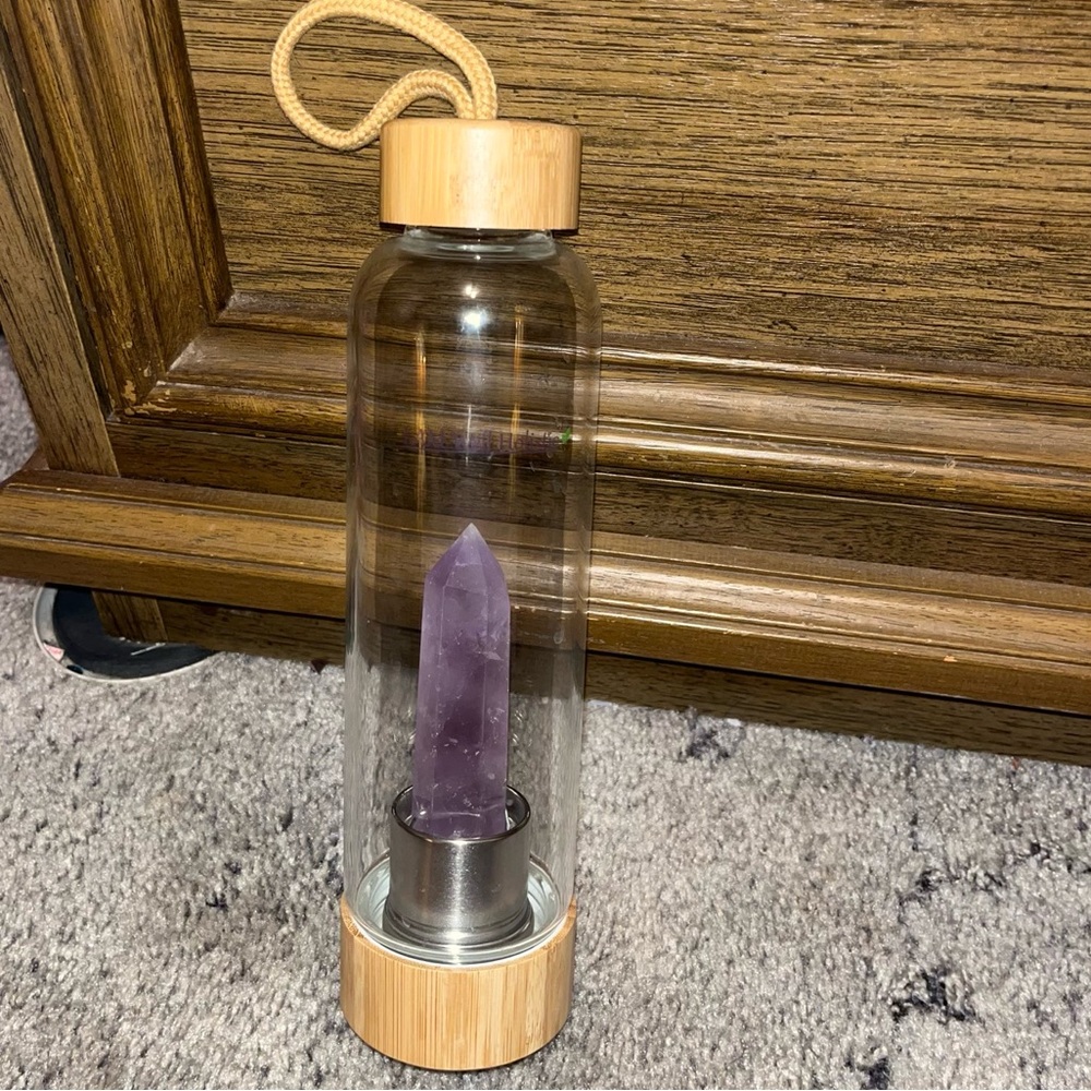Amethyst crystal water bottle